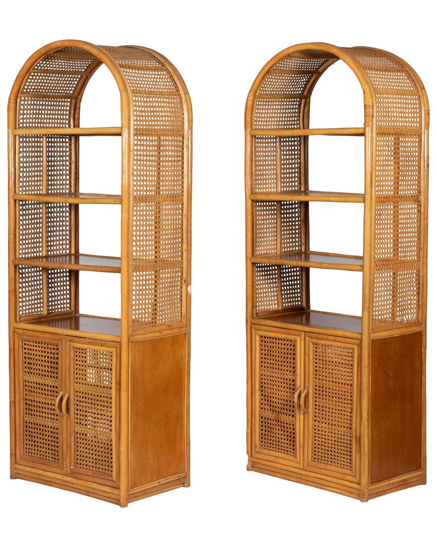 McGuire Style Rattan Two Sided Etageres (1 of 3)