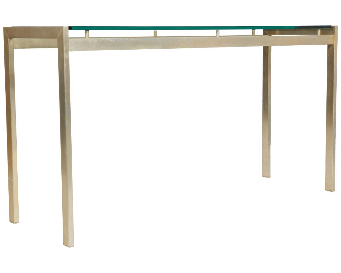 Aluminum, Brass and Glass Console Table (1 of 2)