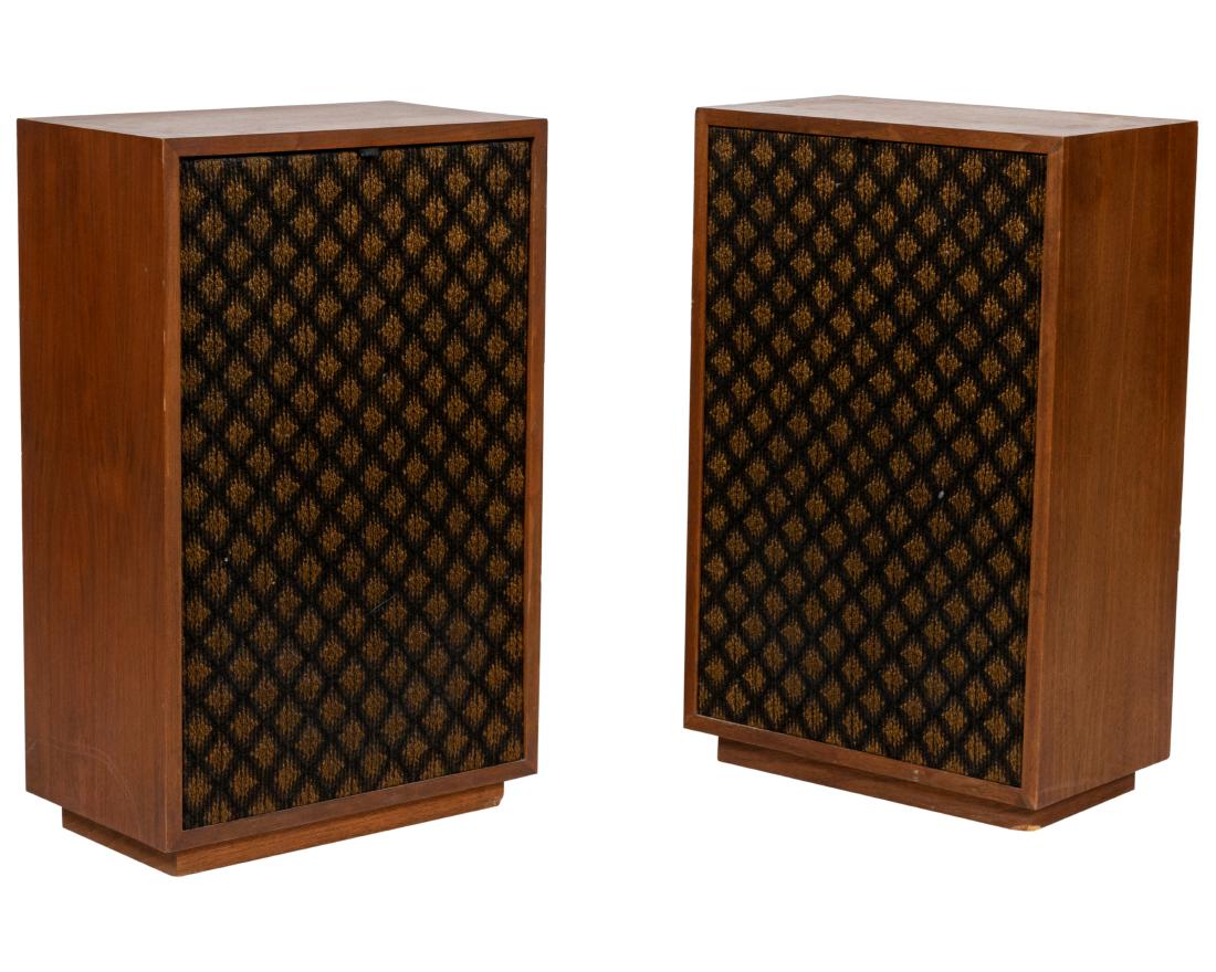 Pair Teak Speakers: Description - Pair teak speakers. Dimensions - 29" x 18.5" x 10.5"