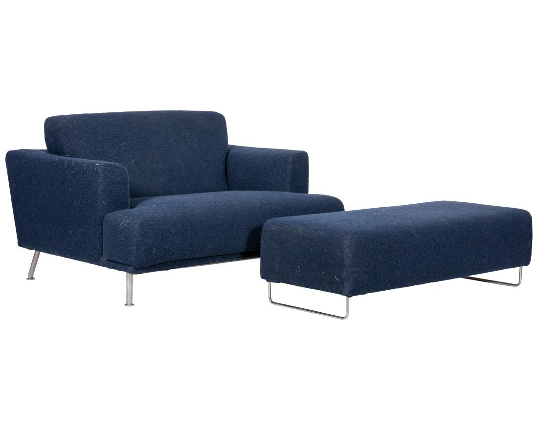 Piero Lissoni for Cassina Nest Loveseat & Bench: Description - Piero Lissoni for Cassina "Nest" loveseat and bench. Dimensions - Chair - 24" x 47" x 38"