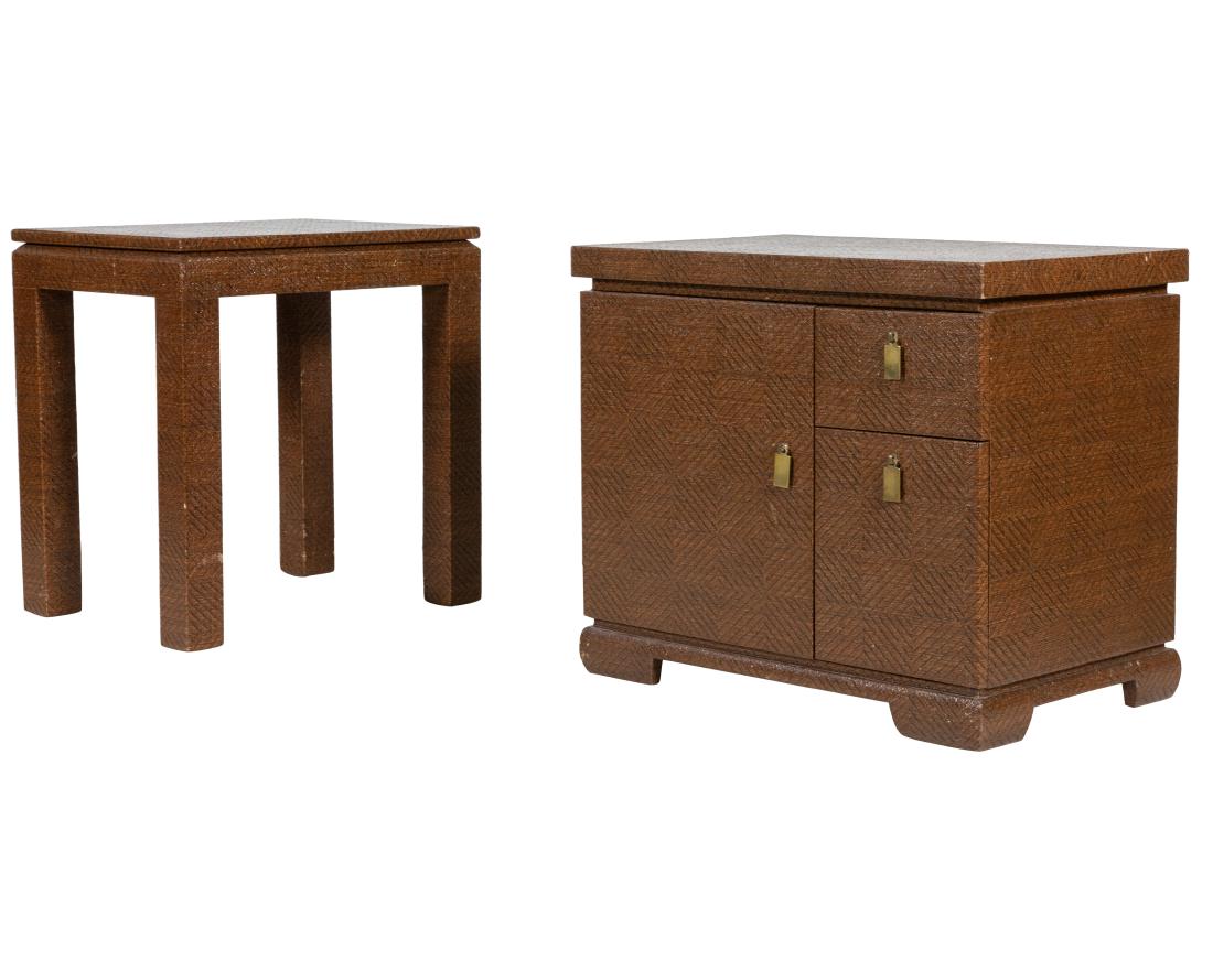 Linen Wrapped Table and Cabinet (1 of 1)