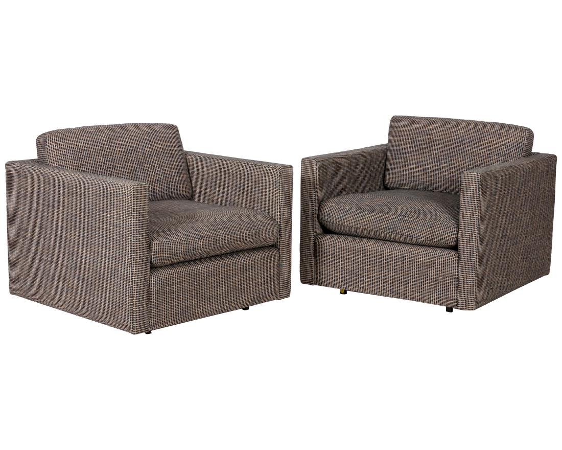 Knoll Club Chairs - Pair: Description - Pair of Knoll club chairs. Dimensions - 28" x 33" x 33"