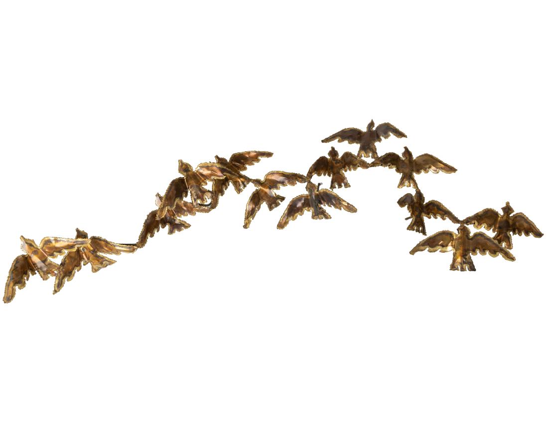 Brutalist Birds Wall Sculpture: Description - Brutalist birds wall sculpture. Dimensions - 20" x 43" x 8"