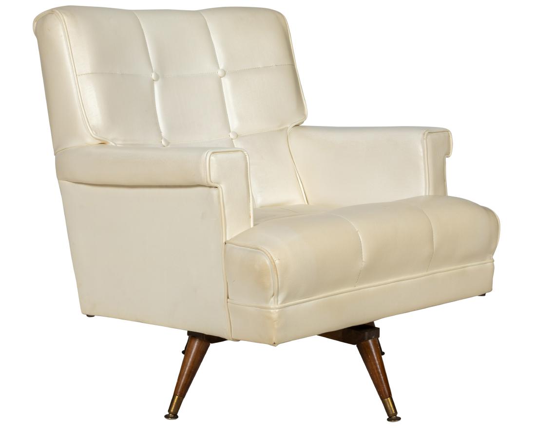 Tufted Vinyl Swivel Chair (1 of 1)