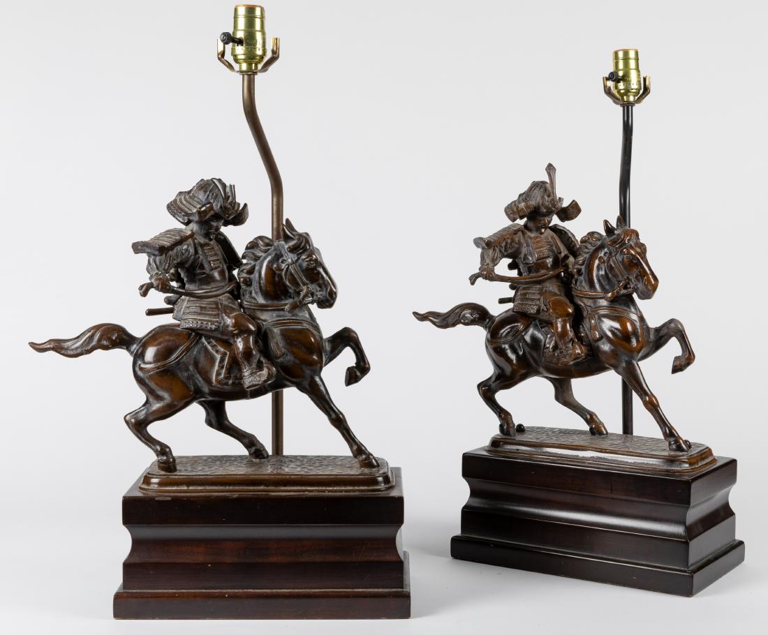 Japanese Bronze Lamps - Pair (1 of 4)