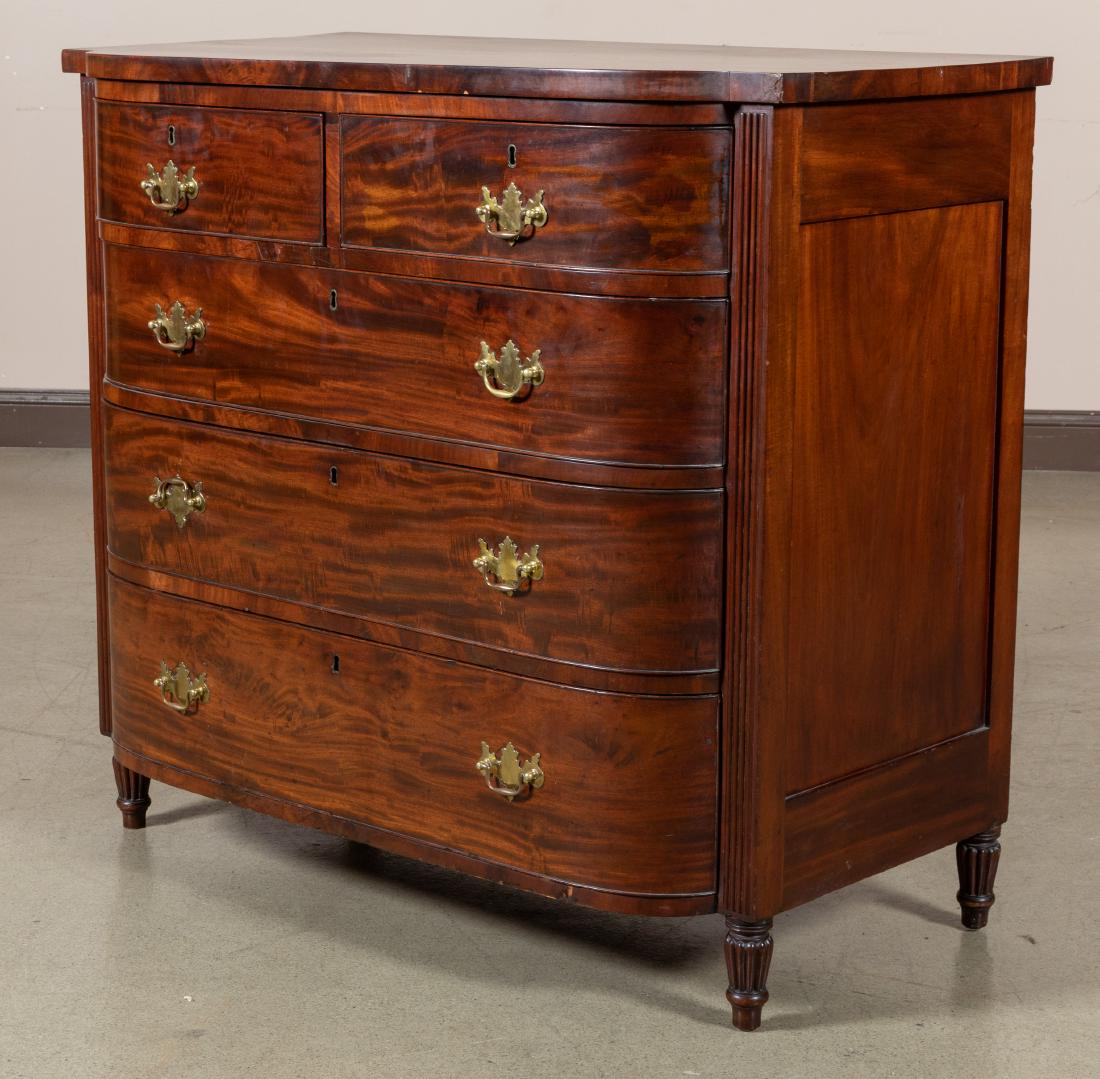 Antique Mahogany Bow Front Chest (1 of 8)
