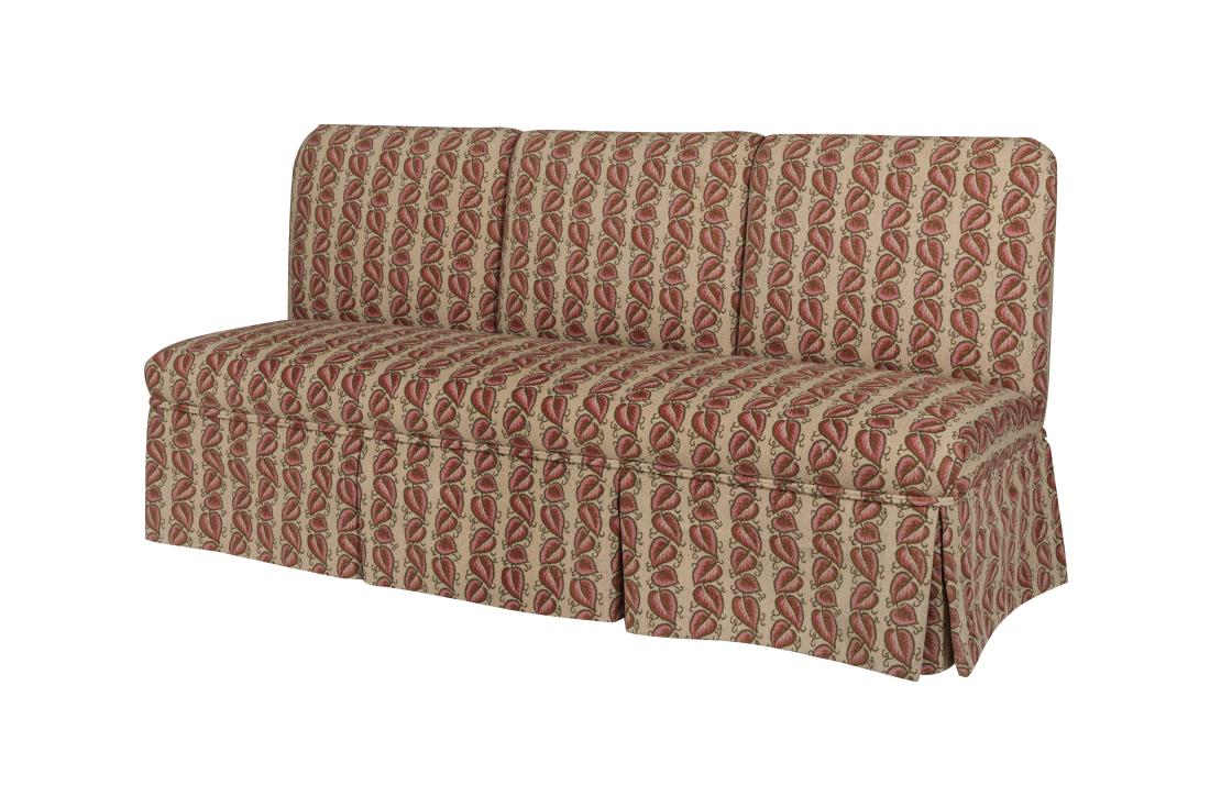 Needlepoint Bench/Sofa: Description - A needlepoint bench/sofa. Dimensions - 39" x 79" x 28"