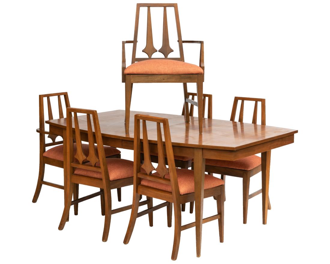 Mid Century Walnut Dining Table and Six Chairs (1 of 5)