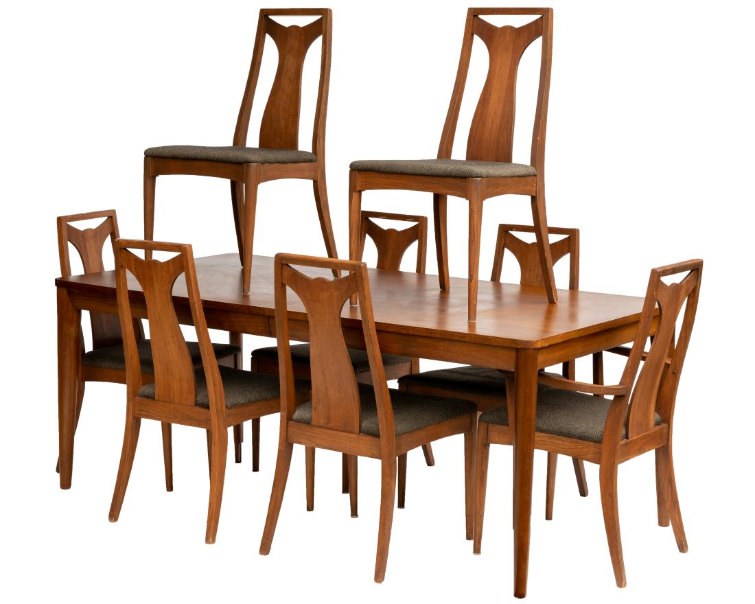 Mid Century Style Walnut Dining Table and Chairs (1 of 5)