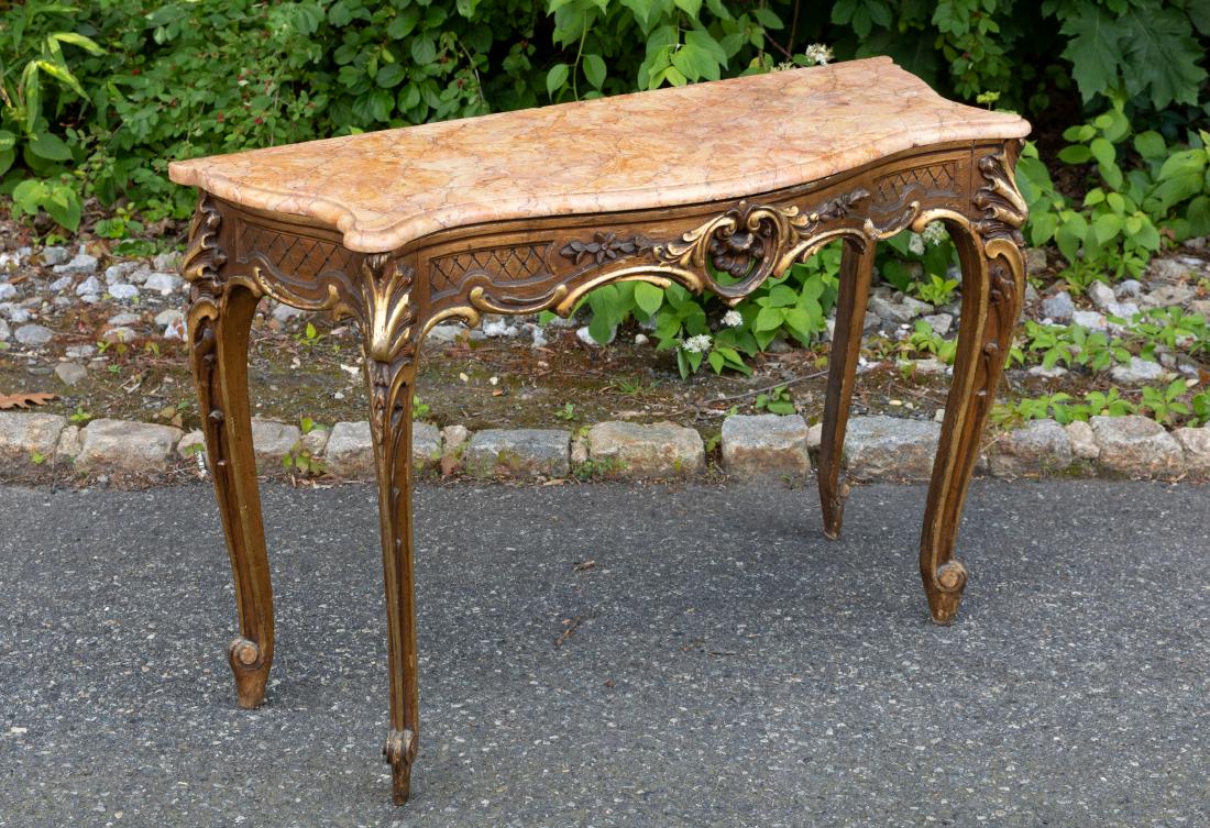 French Marble Top Console Table (1 of 5)
