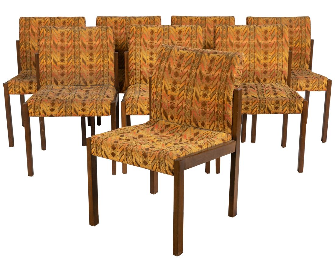 Knoll Style Walnut Dining Chairs - Ten (1 of 2)