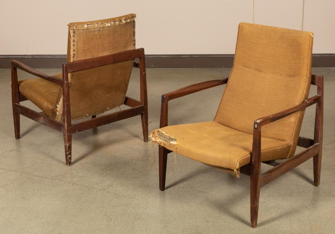 Pair Teak Sculpted Arm Chairs (1 of 5)