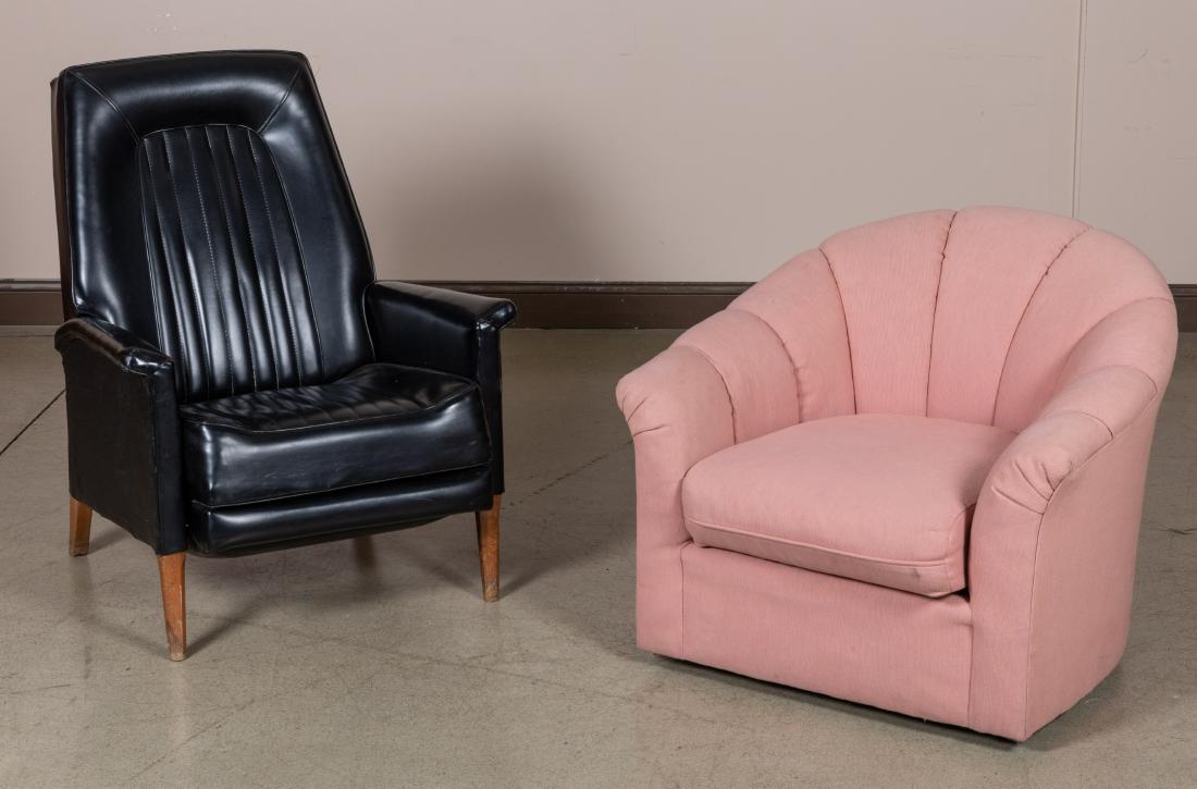 Vinyl Recliner and Swivel Chair: Description - 70's vinyl recliner and swivel chair. Dimensions - 40" x 30" x 36"