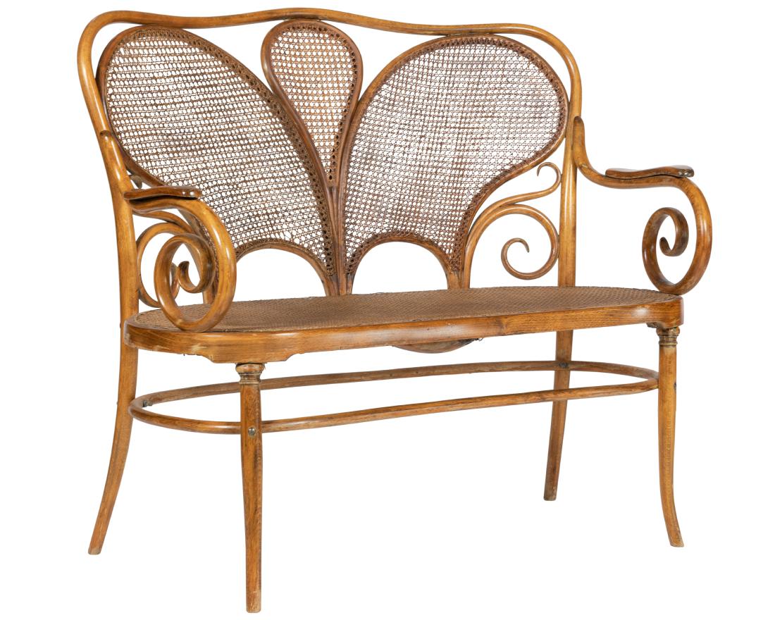 Josef Hoffman - Bentwood and Cane Bench (1 of 8)