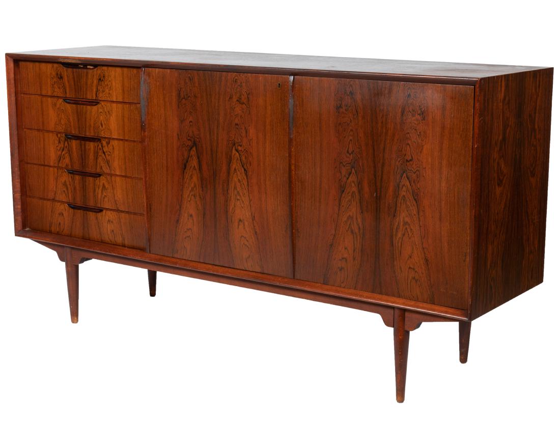 Swedish Brazilian Rosewood Credenza - Signed: Description - Swedish Brazilian rosewood credenza, signed. Dimensions - 34.5" x 65.5" x 18"