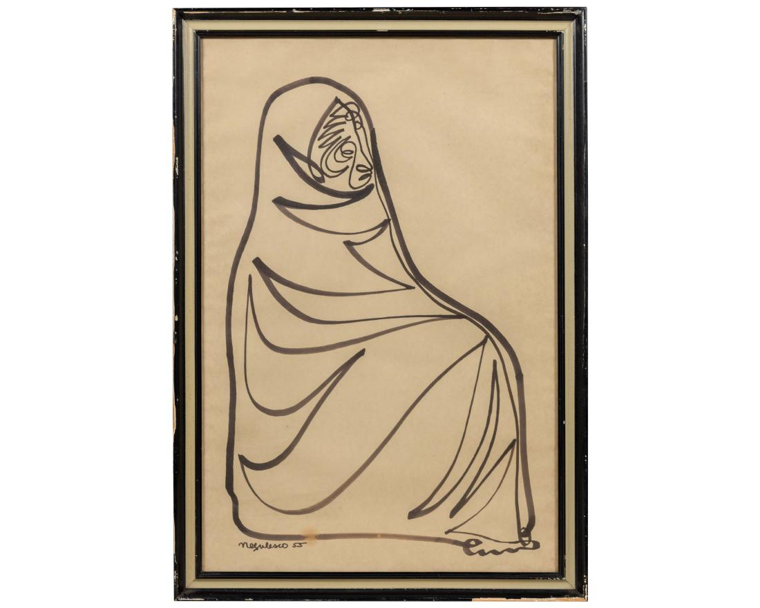 Jean Negulesco - Figural Marker Drawing - Signed (1 of 4)