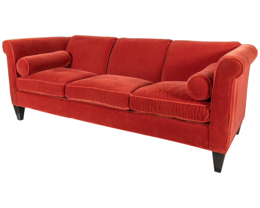 Red Mohair Sofa