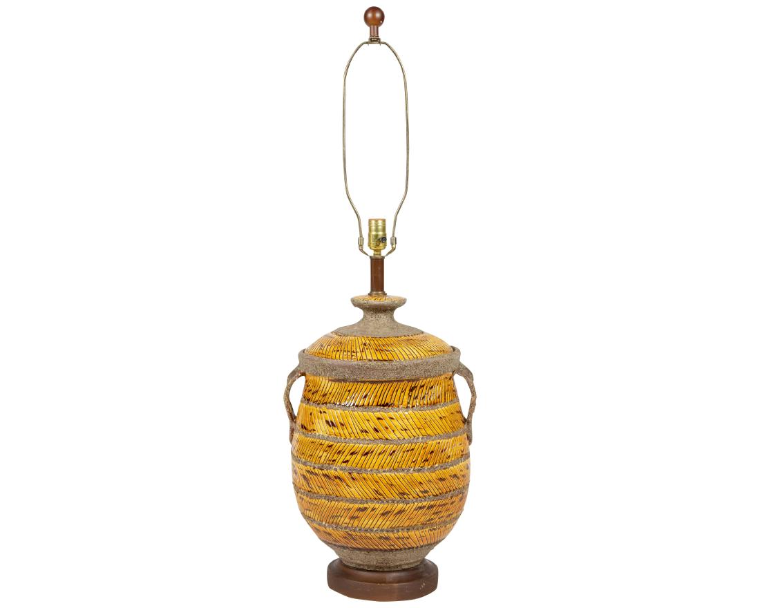 Monumental Bitossi Lamp: Description - Monumental Bitossi lamp. Dimensions - body - 27" x 16"