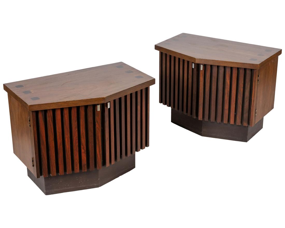 Lane - Walnut and Rosewood Nightstands (1 of 3)