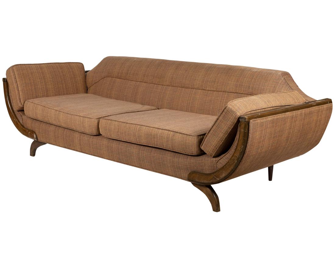 Adrian Pearsall Style Gondola Sofa: Description - Adrian Pearsall style gondola sofa. Dimensions - 28.5" x 93" x 35"