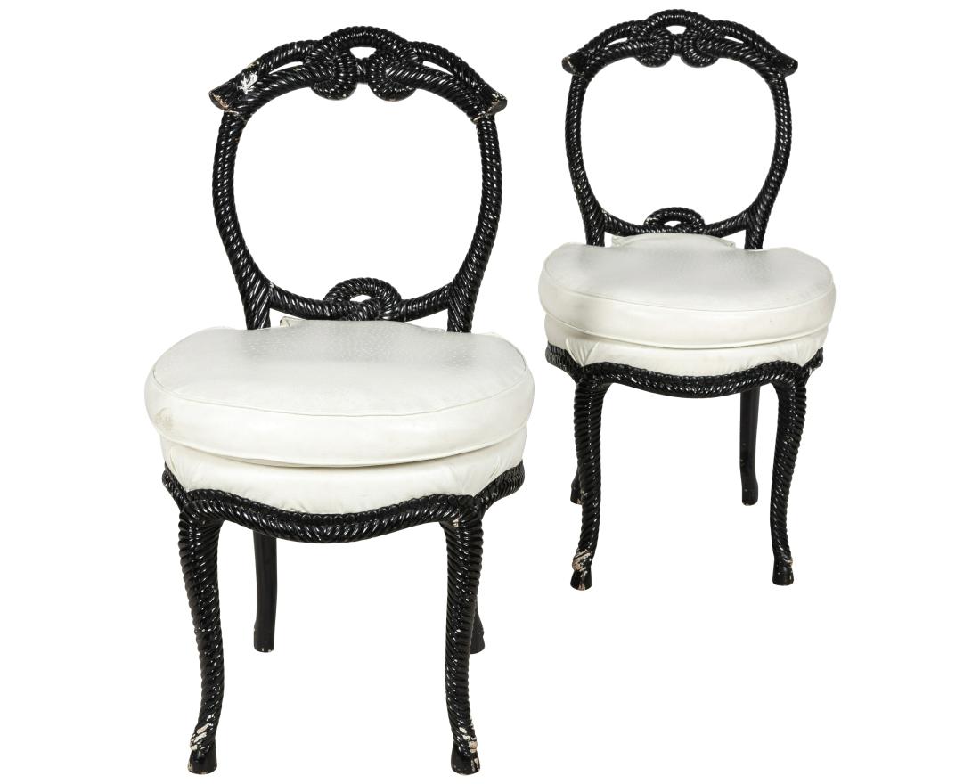 Pair Faux Snakeskin Side Chairs (1 of 3)