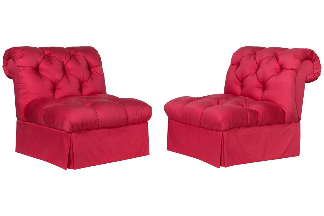 Tufted Slipper Chairs - Pair (1 of 2)