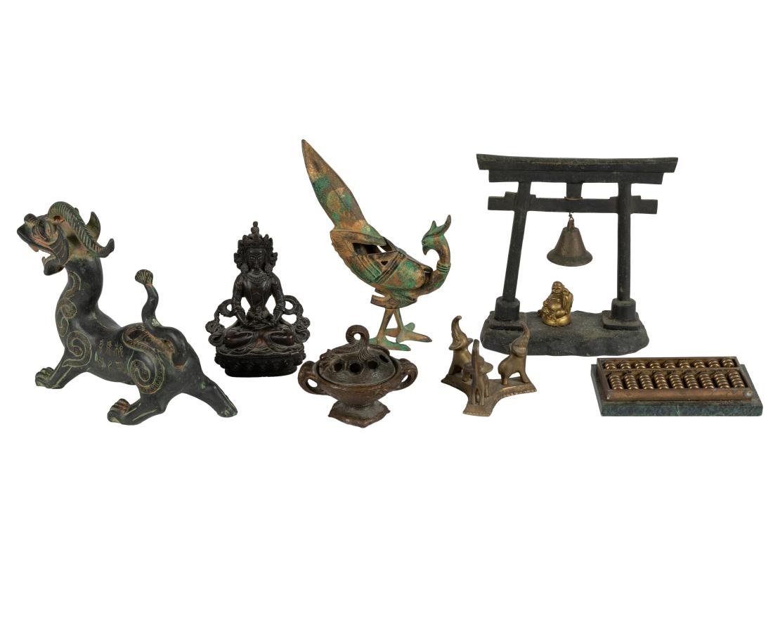 Group of Oriental Bronze and Figural Groupings (1 of 3)