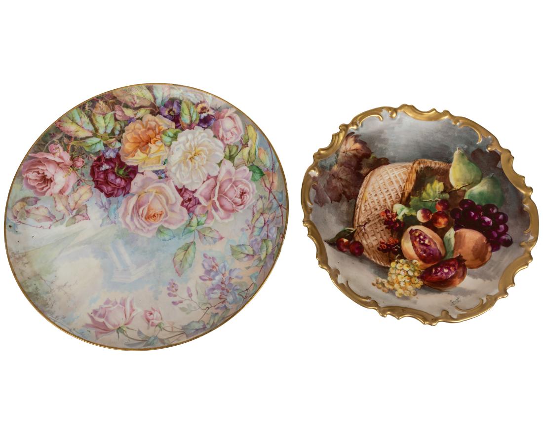 Two Limoge Chargers - Artist Signed: Description - Two Limoge chargers, artist signed. Dimensions - larger - 10"