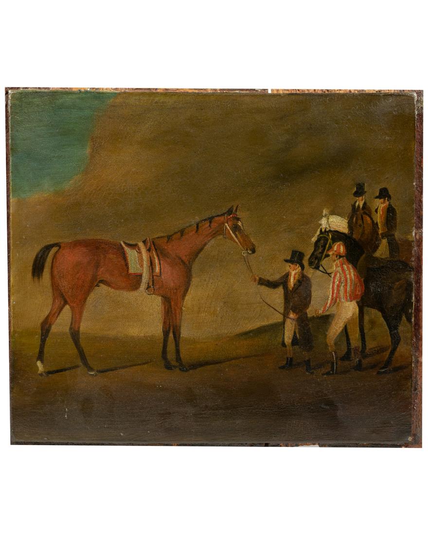 19th c. Equestrian Oil on Canvas Board (1 of 6)