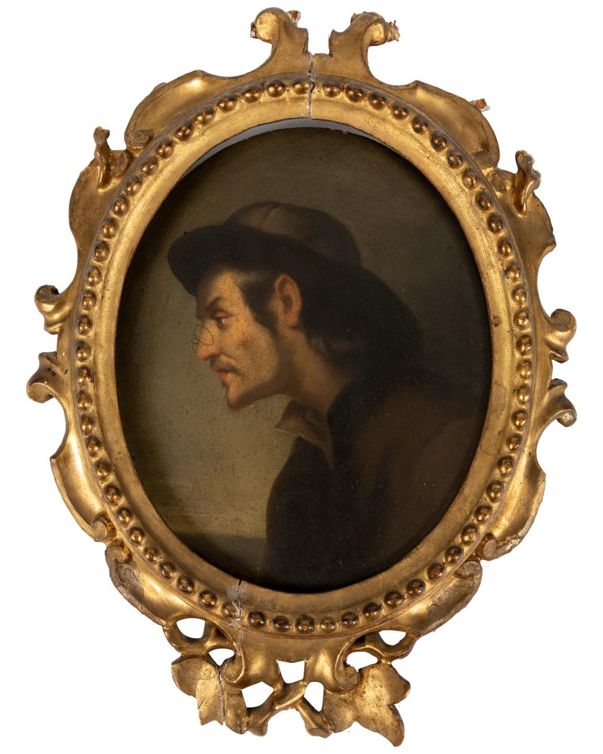 Carlo Dolci Portrait - Oil on Board: Description - Portrait of Carlo Dolci oil on board. Dimensions - frame - 13" x 10" sight - 8" x 6.5"