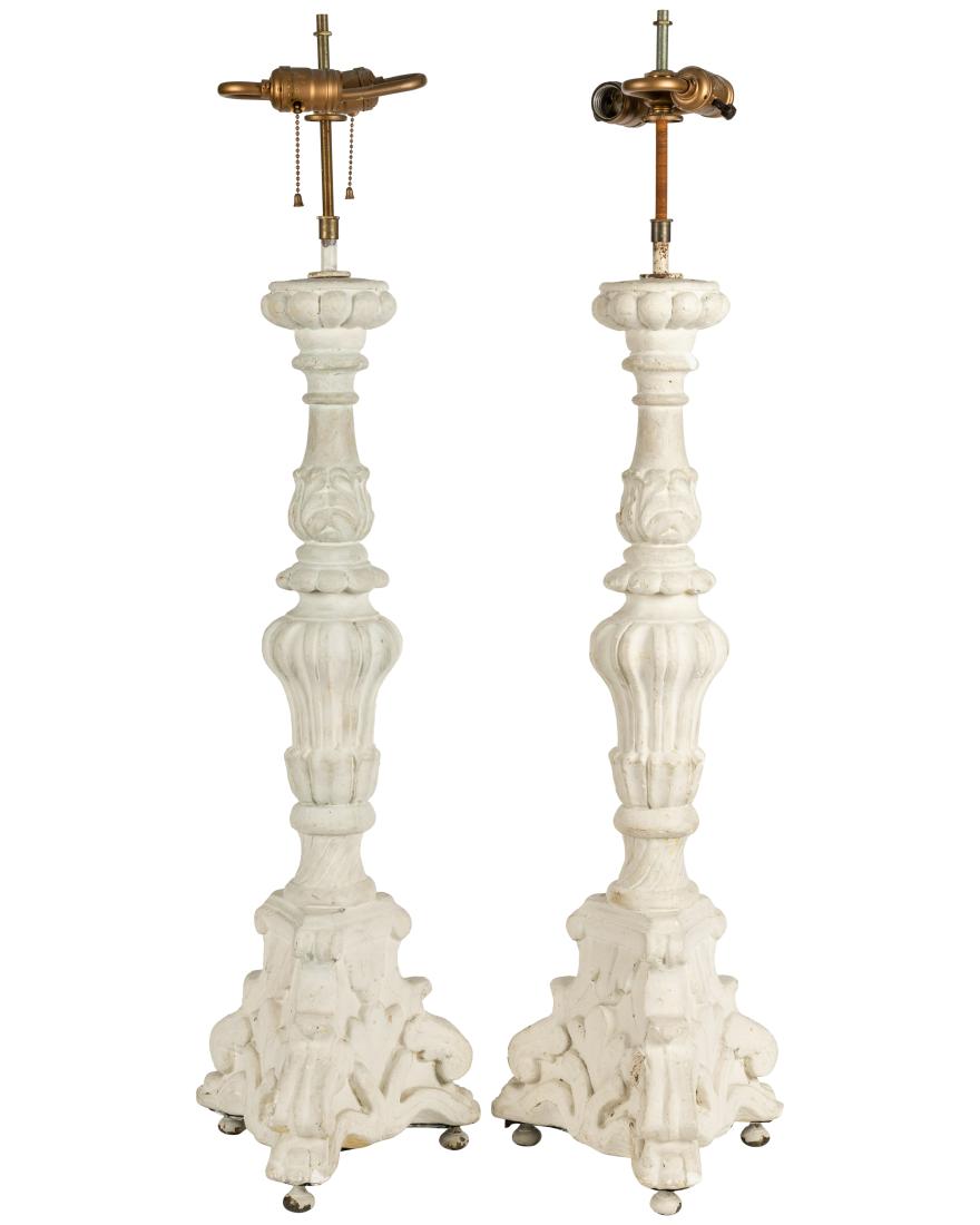 Pair Composition Baroque Lamps (1 of 2)