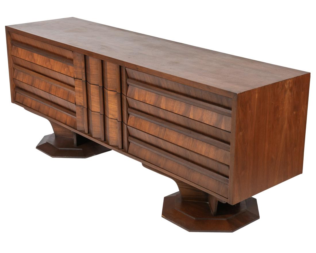 Sculpted Walnut Credenza (1 of 6)