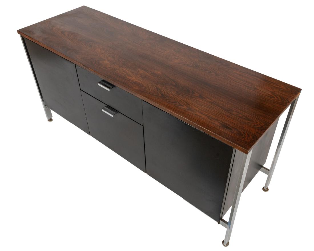 Knoll Style Rosewood and Chrome Credenza (1 of 6)