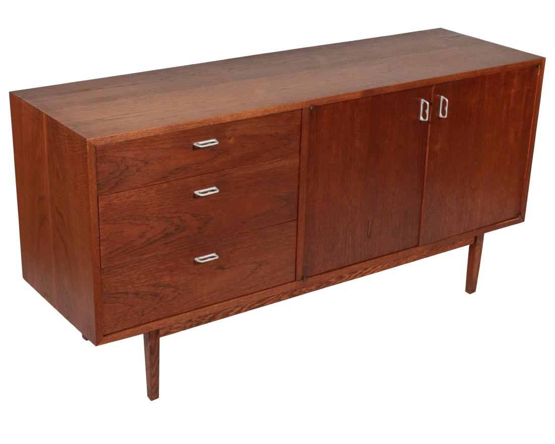 Teak Credenza: Description - Teak credenza. Dimensions - 30" x 60" x 18"