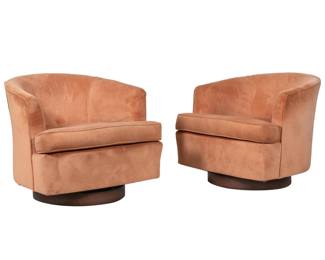 Milo Baughman Style Swivel Chairs (1 of 4)