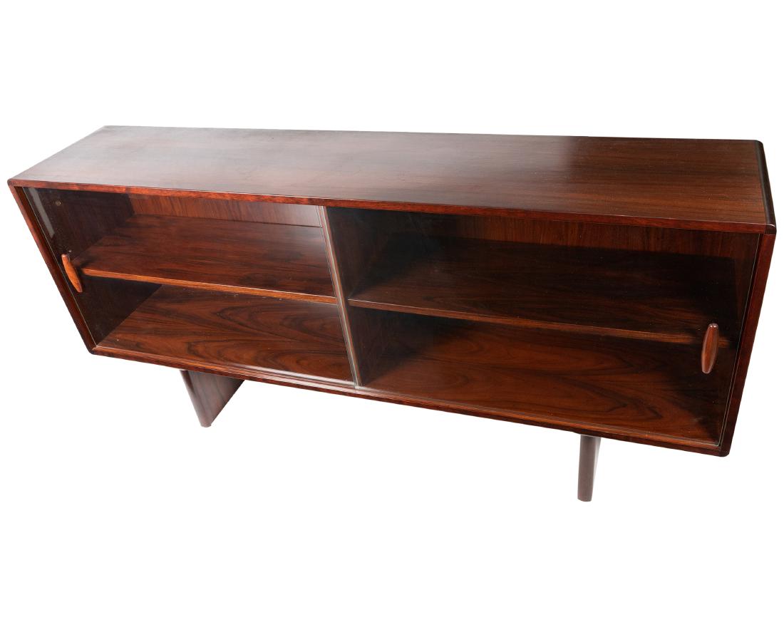 Dyrlund - Rosewood Credenza Top: Description - Dyrlund rosewood glass door credenza top. Dimensions - 33.5" x 69.5" x 14.5"