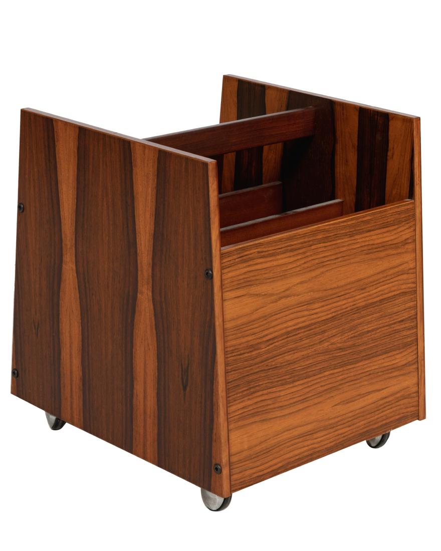 Rolf Hesland - Bruksbo - Rosewood Magazine Rack: Description - Bruksbo Norwegian rosewood magazine rack. Dimensions - 17" x 15.75" x 13.5"