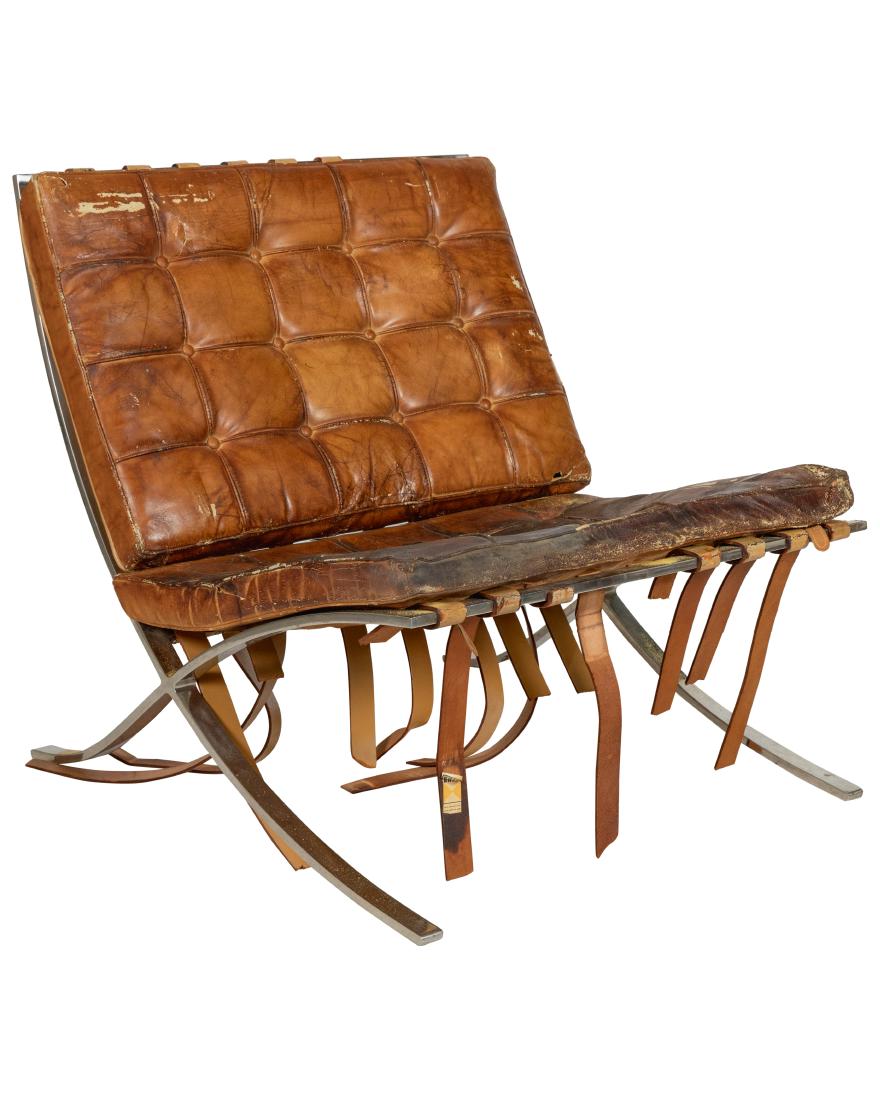 Mies Van Der Rohe- Knoll Barcelona Chairs: Description - Mies Van Der Rohe for Knoll Barcelona chair. Dimensions - 29" x 29.5" x 29"