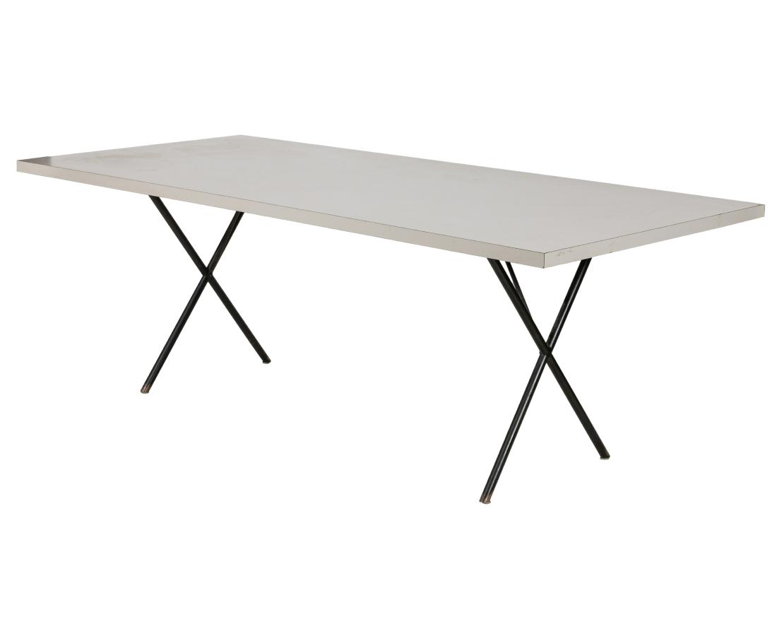 George Nelson - Conference Table: Description - George Nelson x base conference table with laminate top. Dimensions - 29" x 84" x 36"