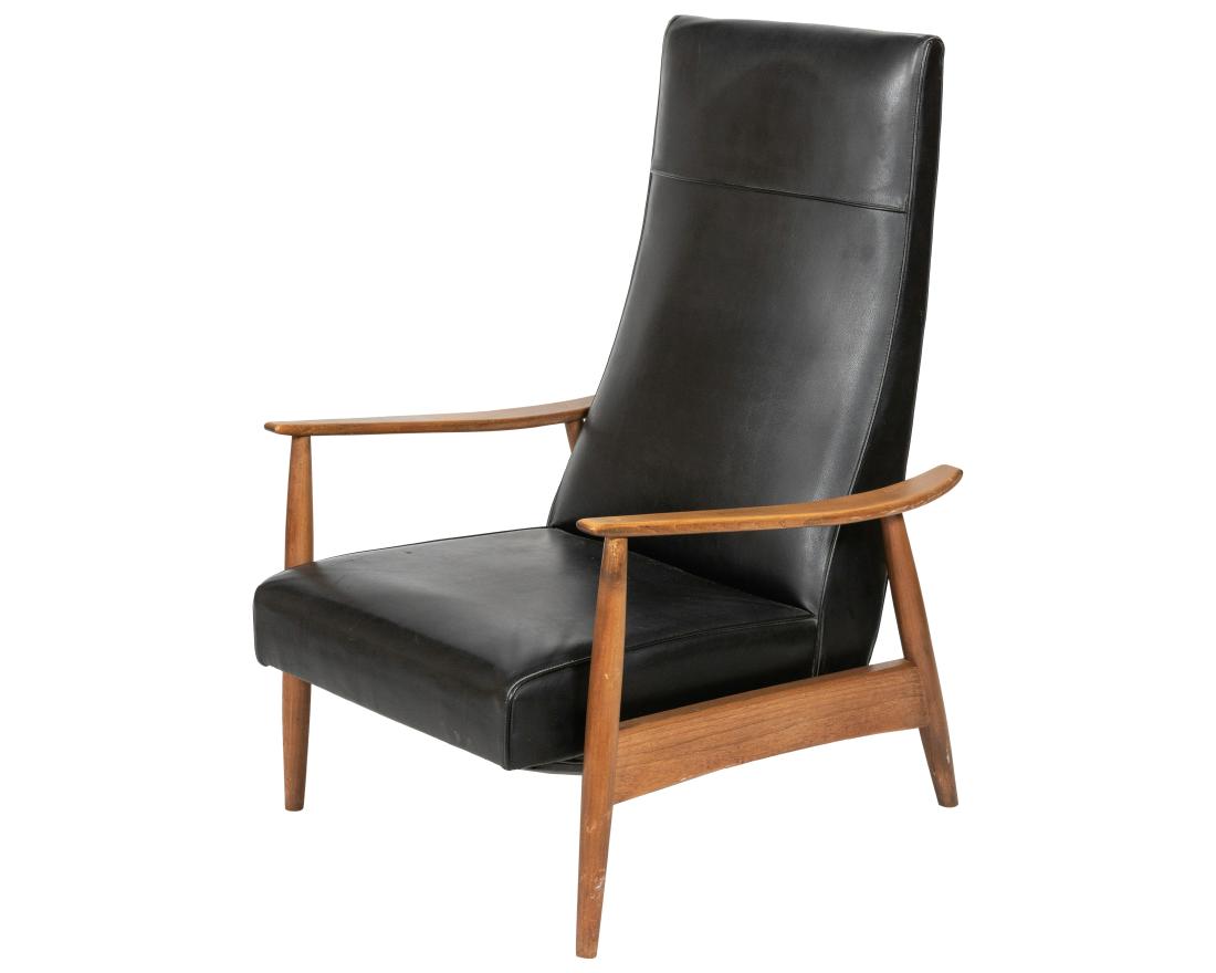 Milo Baughaman - Thayer Coggin Recliner: Description - Milo Baughman for Thayer Coggin paddle arm recliner. Thayer Coggin label under seat. Dimensions - 42" x 29" x 30"