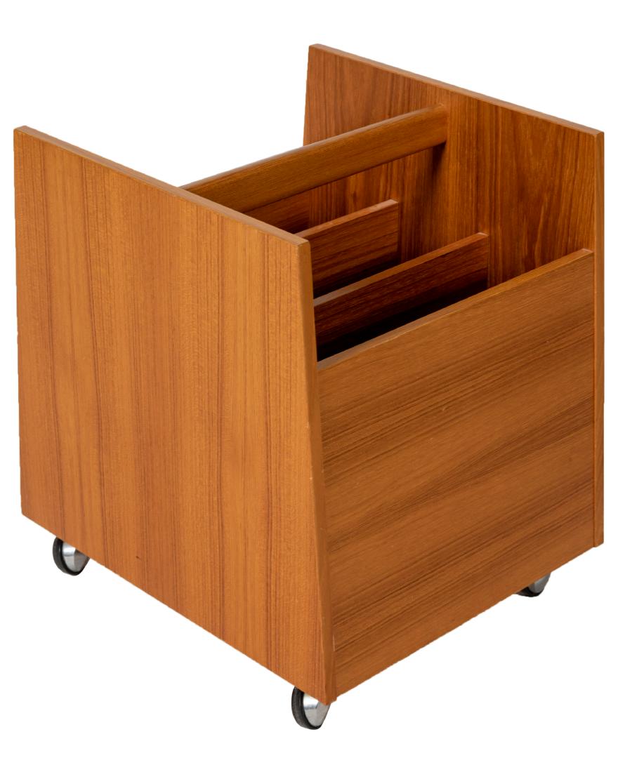 Rolf Hesland - Brusko Magazine Rack: Description - Rolf Hesland Brusko Norway teak magazine rack. Dimensions - 17" x 16" x 14"