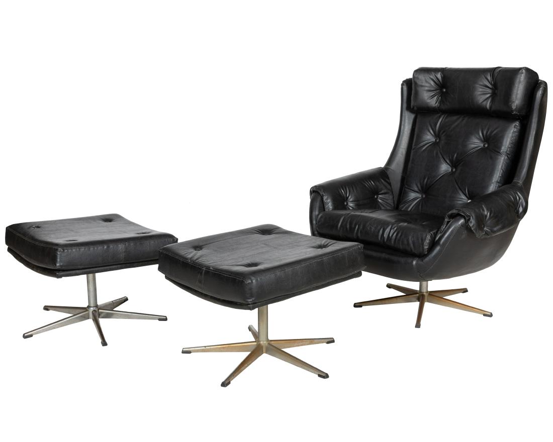 Overman Style Lounge Chair and Ottomans (1 of 2)