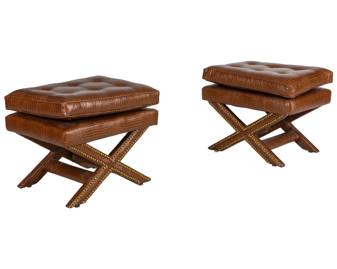 Faux Crocodile X-Benches - Pair (1 of 4)