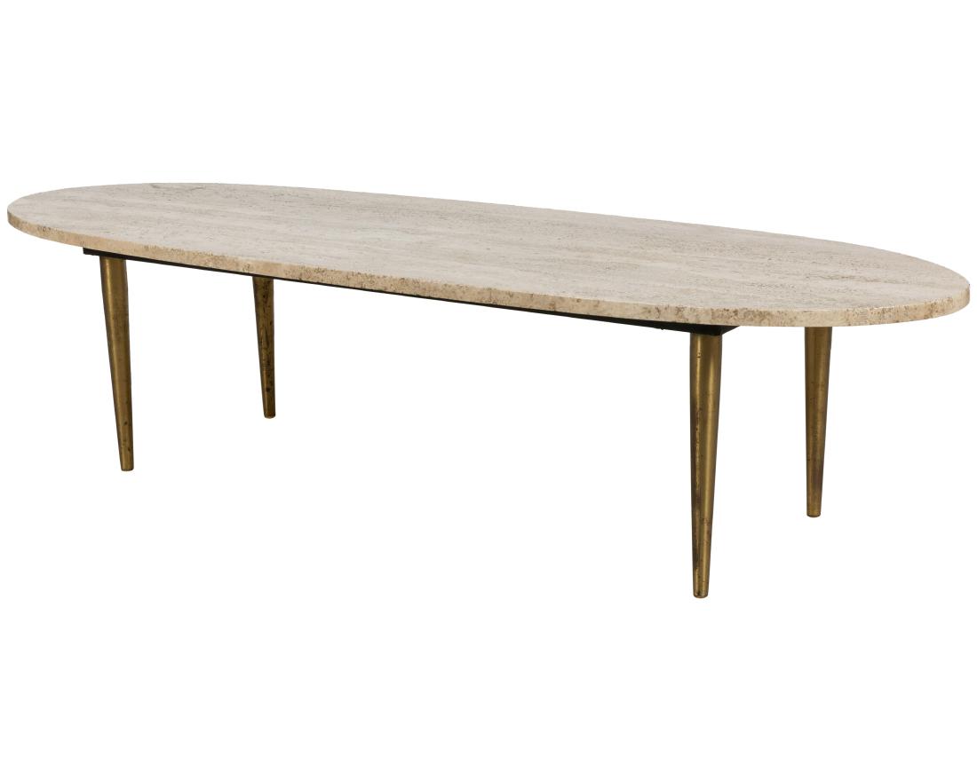 Italian Travertine Marble Top Coffee Table