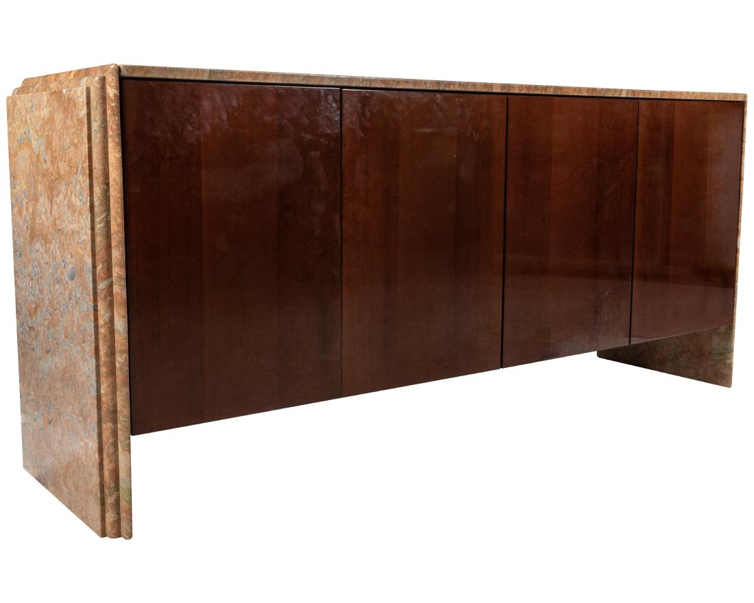 Pace (Attr.) - Marble Credenza: Description - Pace attributed marble credenza. Dimensions - 33" x 74" x 19.75"