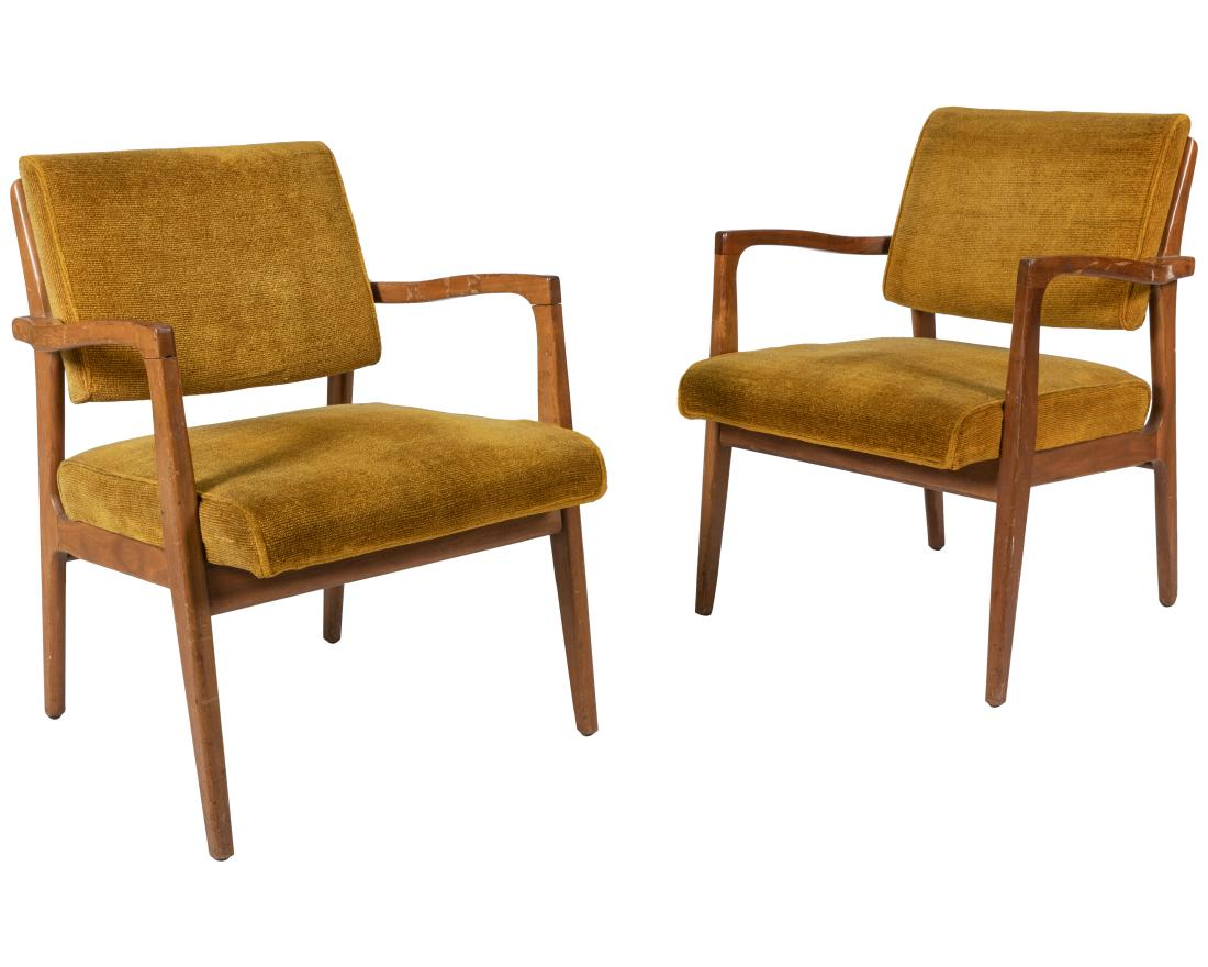 High Point - Pair Walnut Arm Chairs (1 of 2)
