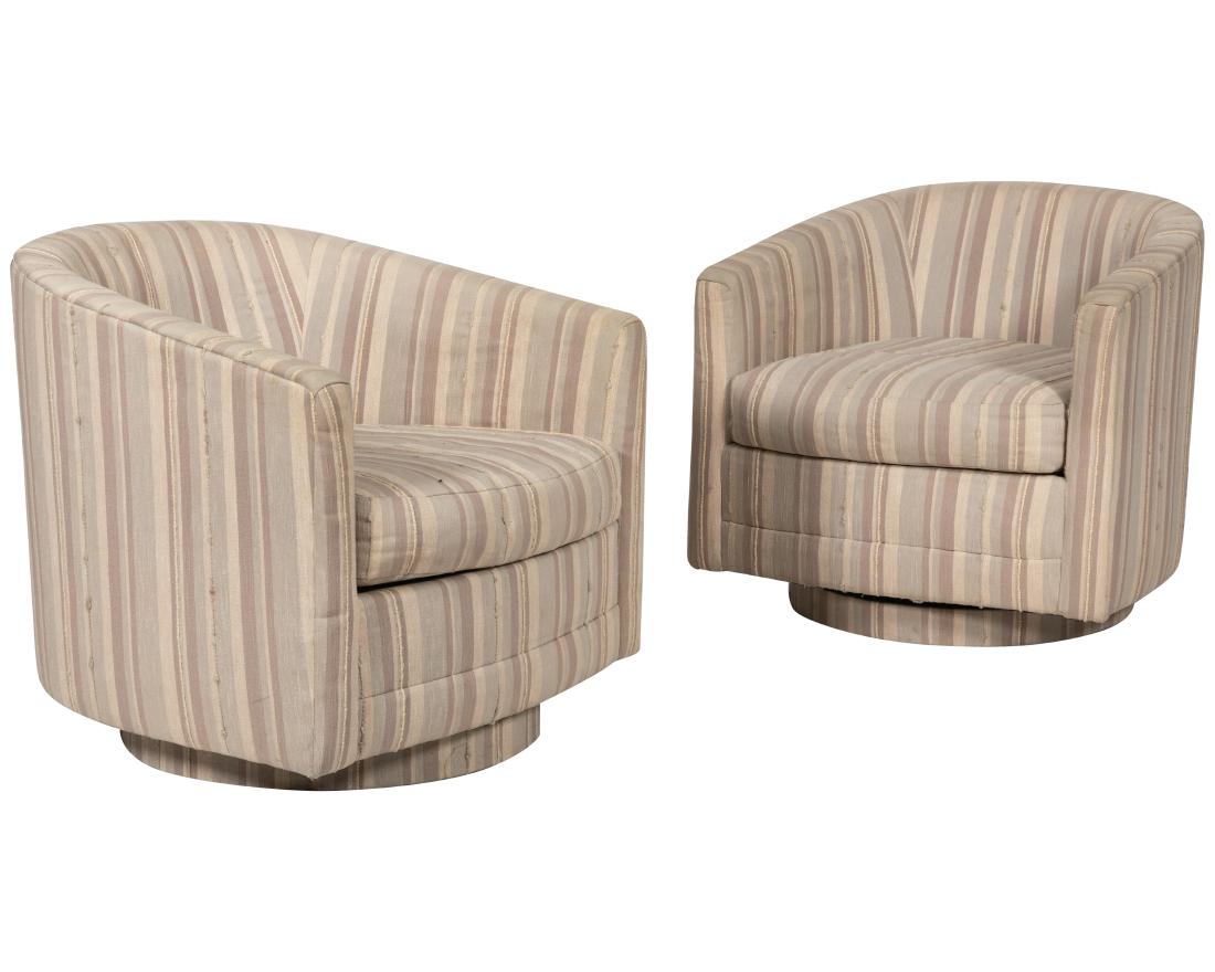 Maurice Villency - Swivel Chairs: Description - Maurice Villency swivel chairs. Dimensions - 26.5" x 27" x 30"