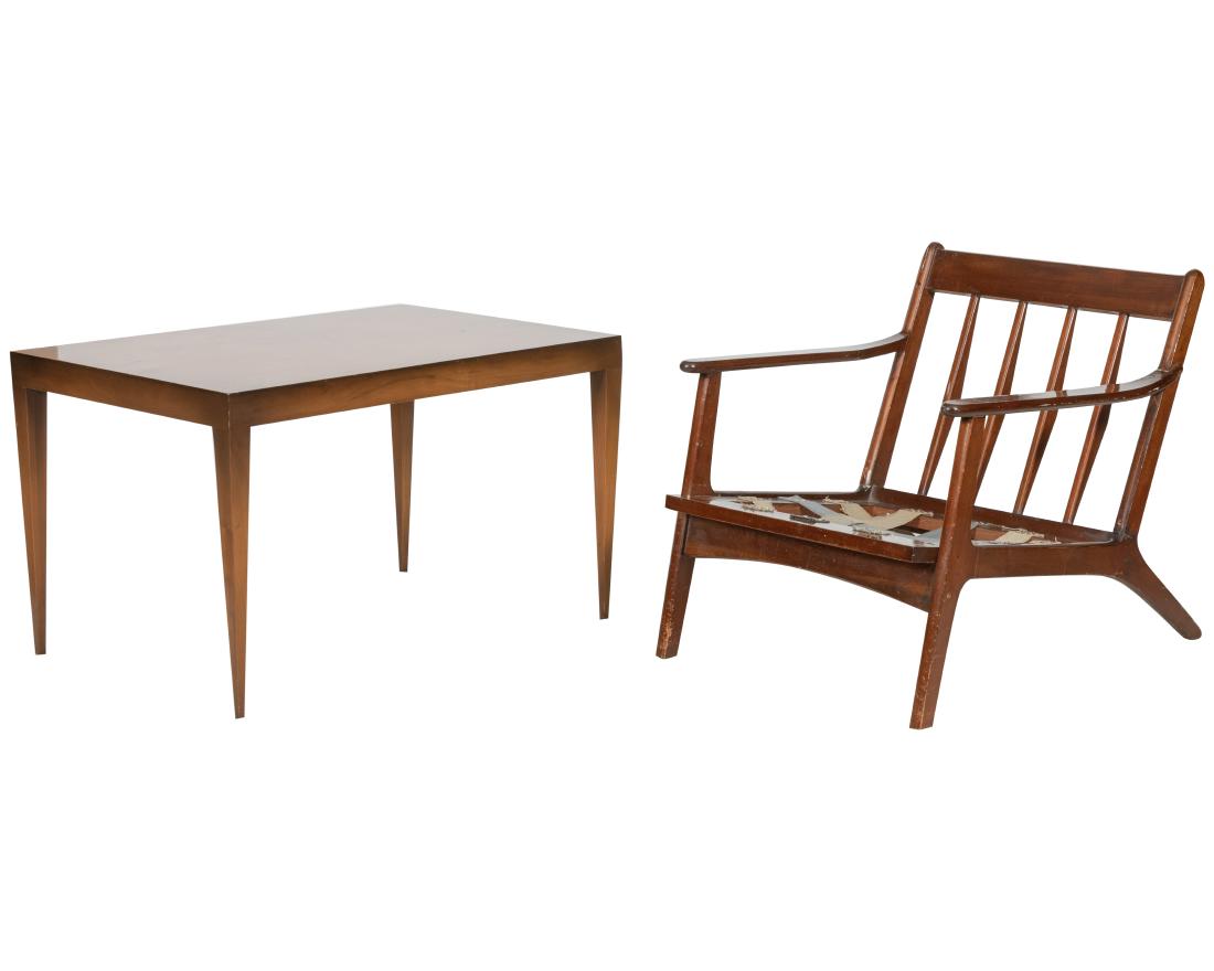 Walnut Table and Lounge Chair (1 of 4)
