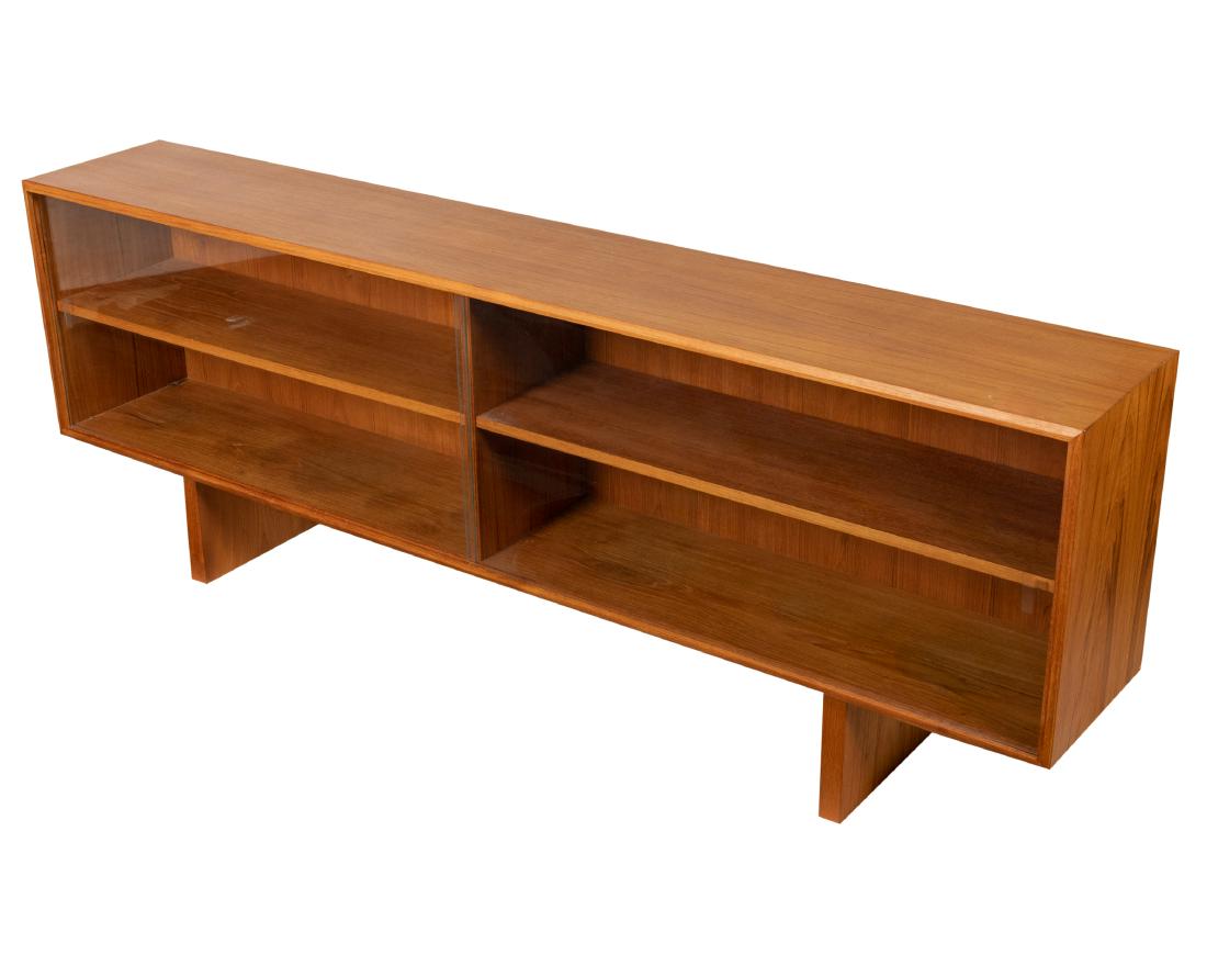 Danish Teak Credenza Top: Description - Danish teak credenza top with sliding glass doors. Dimensions - 26" x 72" x 12"