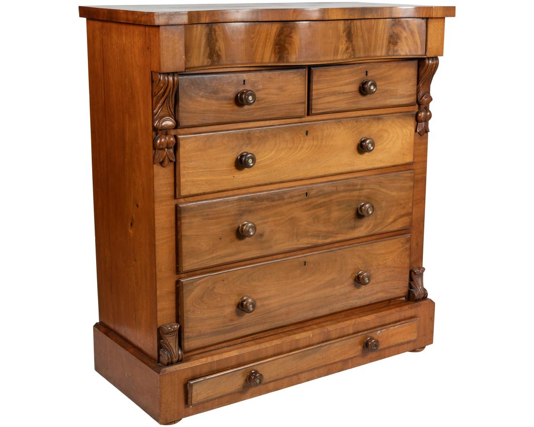 Scottish Mahogany Chest on Base (1 of 4)